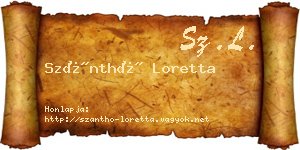 Szánthó Loretta névjegykártya